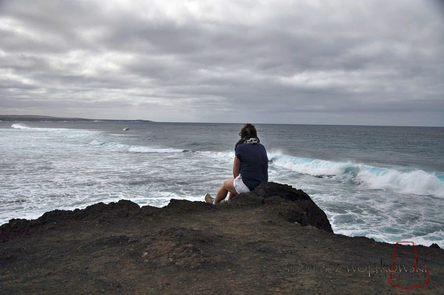 lanzarotte w lutym w oczekiwaniu na słońce