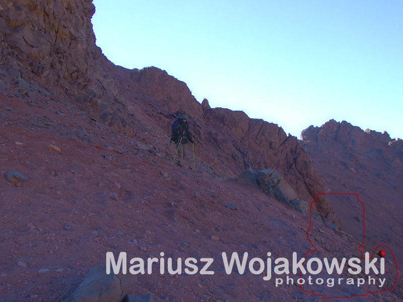 Plaza del Mulaz aklimatyzacja koncówka podejścia Boneto -ostro w górę a to już wysokko